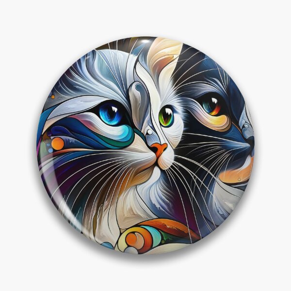 Item preview, Whimsical Whiskers Abstract Portraits of Feline Elegance designed and sold by ArtComixHaven.