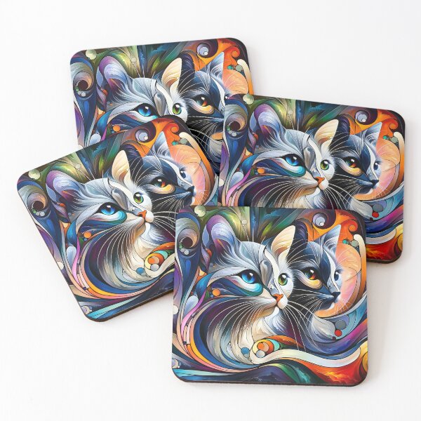 Item preview, Whimsical Whiskers Abstract Portraits of Feline Elegance designed and sold by ArtComixHaven.