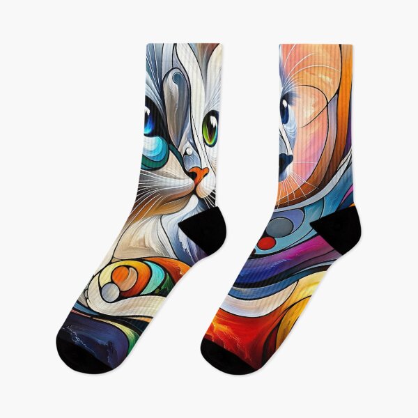 Item preview, Whimsical Whiskers Abstract Portraits of Feline Elegance designed and sold by ArtComixHaven.
