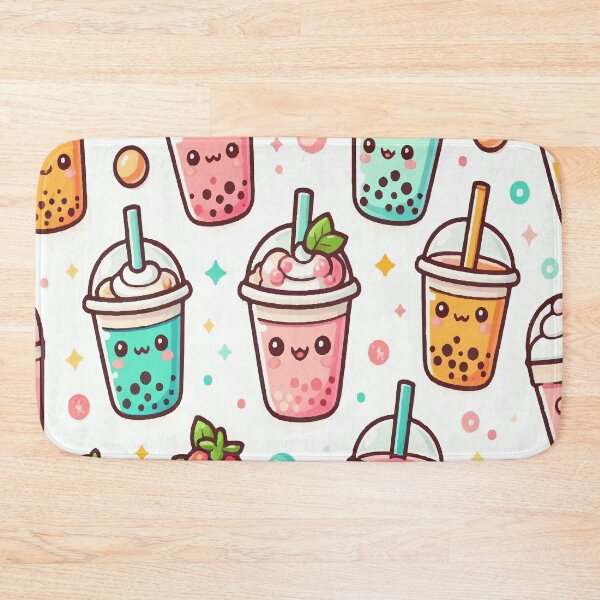 Item preview, Bubble Tea Pattern, cute kawaii designed and sold by asbno19.