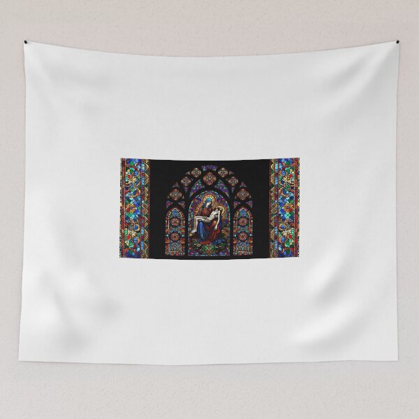 Item preview, Pieta Jesus Stained Glass Window designed and sold by LoveLabDesign.