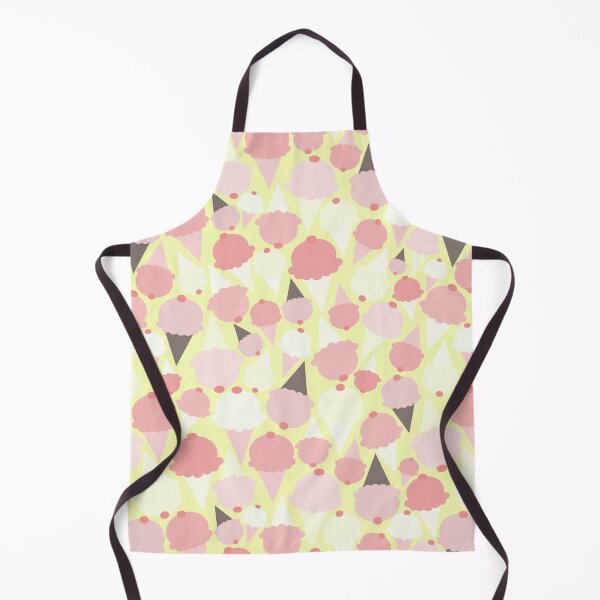 Item preview, Yellow and Pink Ice Cream Cones, Abstract, pink, beige, yellow and chocolate designed and sold by FourAcreFarm.