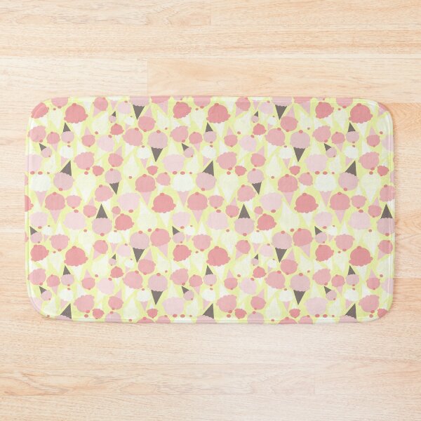 Item preview, Yellow and Pink Ice Cream Cones, Abstract, pink, beige, yellow and chocolate designed and sold by FourAcreFarm.