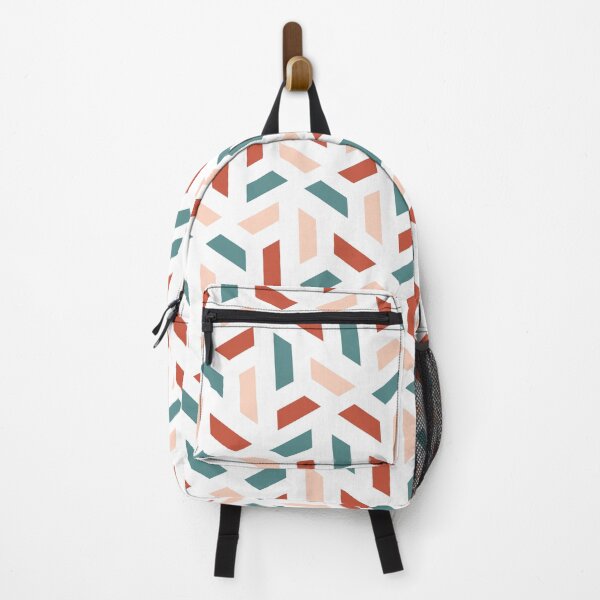 Item preview, Peach Red & Teal Broken Dashed Triangles NeverEnding Textile designed and sold by Alchemy-A-La-G.
