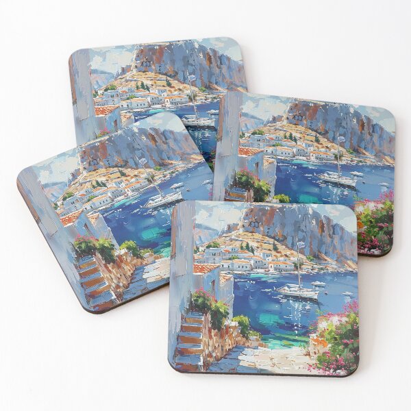 Item preview, Grecian Cove: Lindos Town and Harbor designed and sold by smartart42.