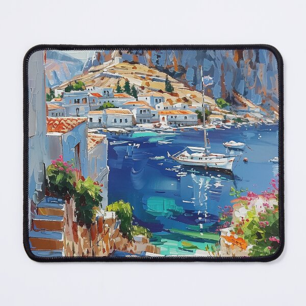 Item preview, Grecian Cove: Lindos Town and Harbor designed and sold by smartart42.