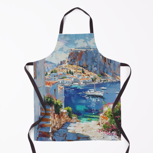Item preview, Grecian Cove: Lindos Town and Harbor designed and sold by smartart42.