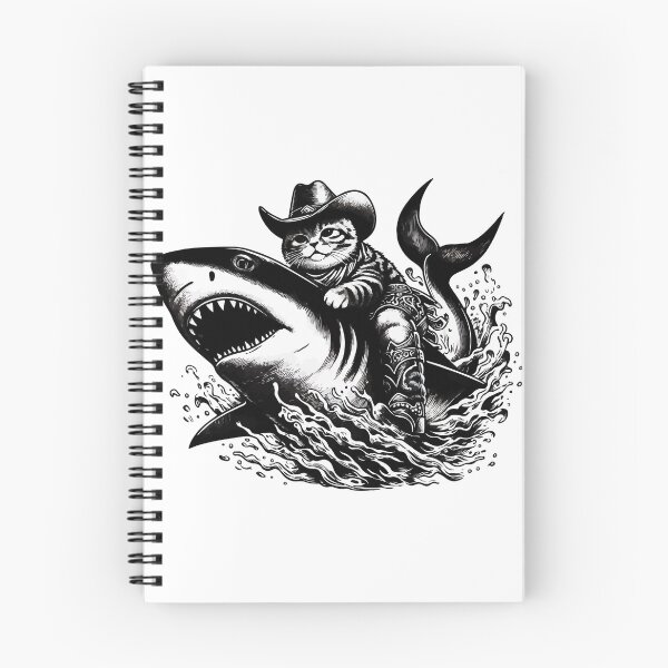 Item preview, Meowdy Texas Cowboy Rodeo Cat Ride On Shark designed and sold by TomFrontierArt.