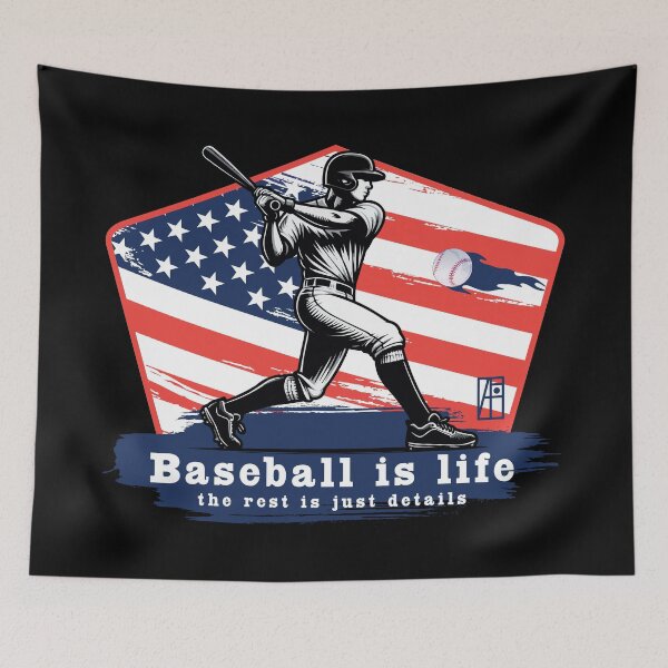 Item preview, USA - American BASEBALL - Baseball is life, the rest is just details - color designed and sold by ArtProjectShop.