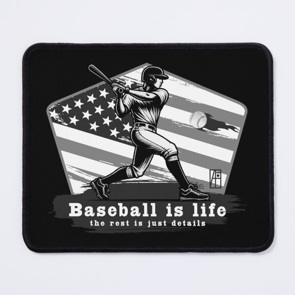 Item preview, USA - American BASEBALL - Baseball is life, the rest is just details - bw designed and sold by ArtProjectShop.