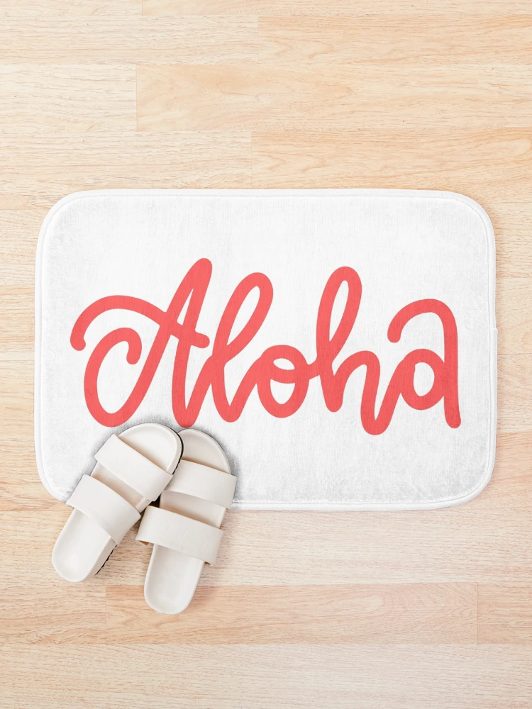 Thumbnail 1 of 6, Bath Mat, Aloha designed and sold by InfiniteSticker.