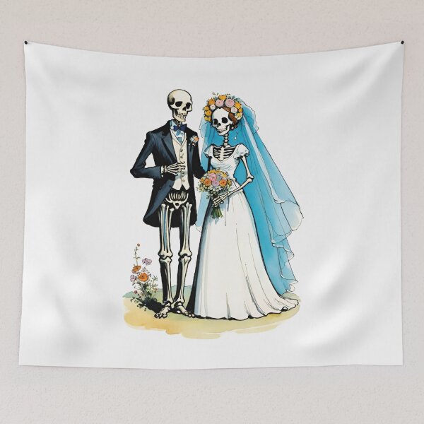 Item preview, Eternal Love's Skeleton: Skeleton Wedding designed and sold by Tw1nsAIArt.