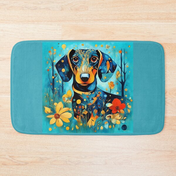 Item preview, Beautiful dachshund dog in a magical mysterious forest with colorful flowers. designed and sold by Natalia-Vlad.