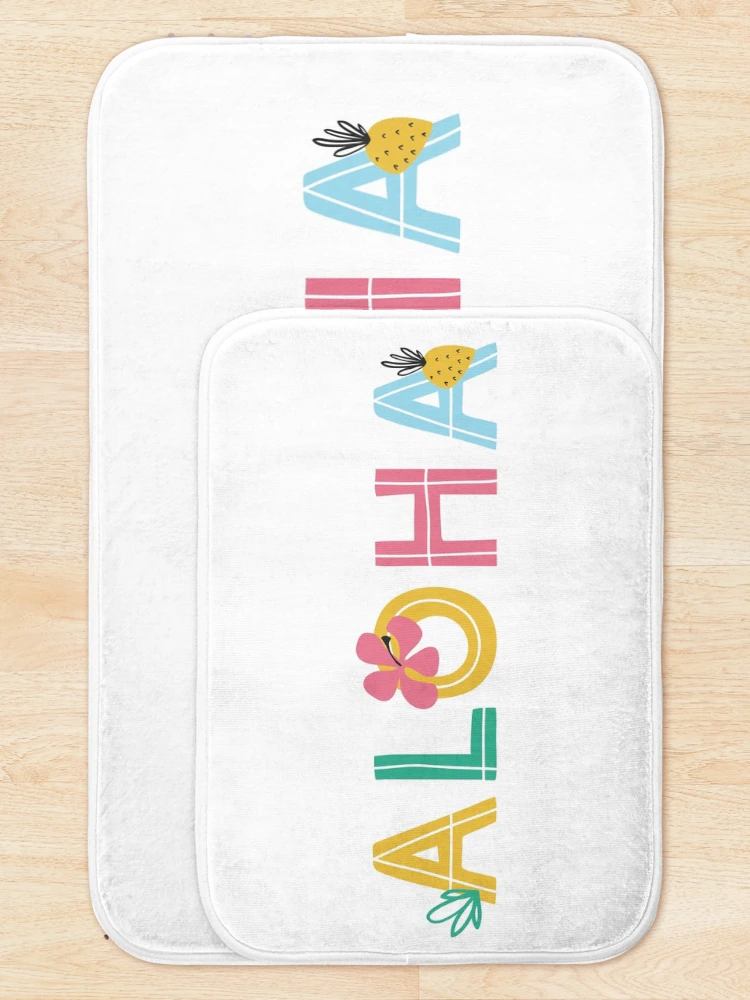 Thumbnail 5 of 6, Bath Mat, Aloha designed and sold by InfiniteSticker.