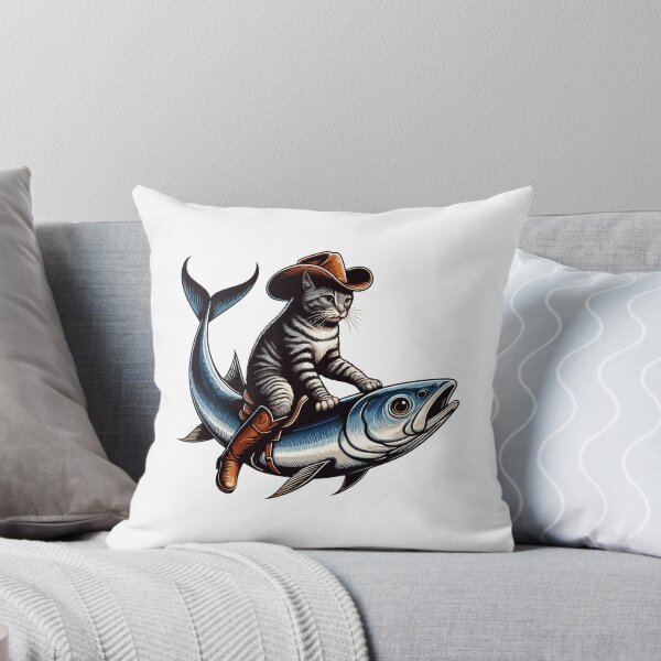 Item preview, Meowdy Texas Cowboy Rodeo Cat Ride On Sardine designed and sold by TomFrontierArt.