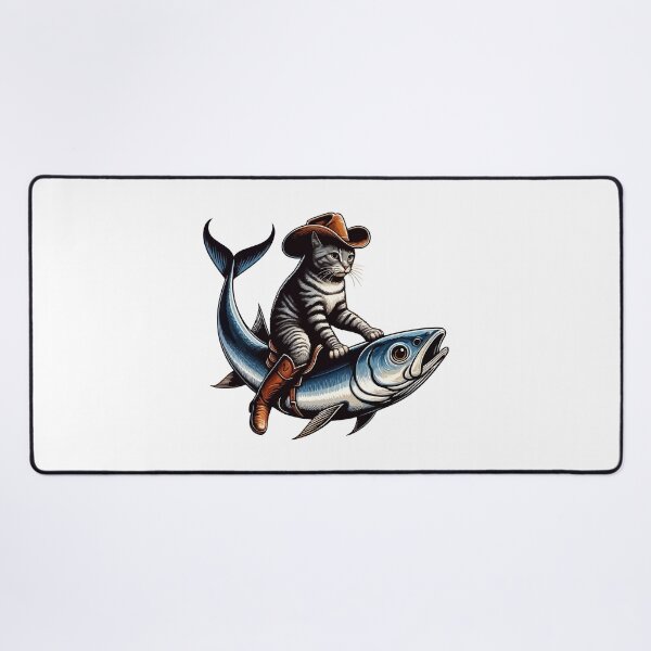 Item preview, Meowdy Texas Cowboy Rodeo Cat Ride On Sardine designed and sold by TomFrontierArt.