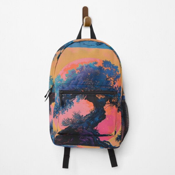 Item preview, Oak tree silhouette with neon moon designed and sold by dcrc.