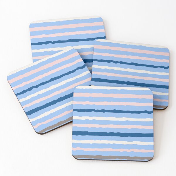 Item preview, Hand drawn Stripes, Blue, pink, brown, beige designed and sold by FourAcreFarm.