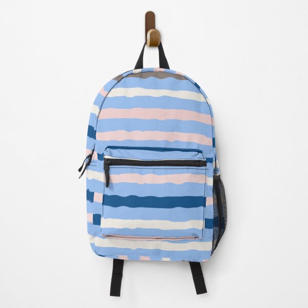 Item preview, Hand drawn Stripes, Blue, pink, brown, beige designed and sold by FourAcreFarm.