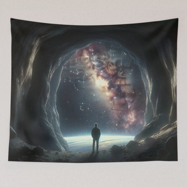Item preview, Contemplation at the Edge Humanity's Gaze into Infinity designed and sold by ArtComixHaven.