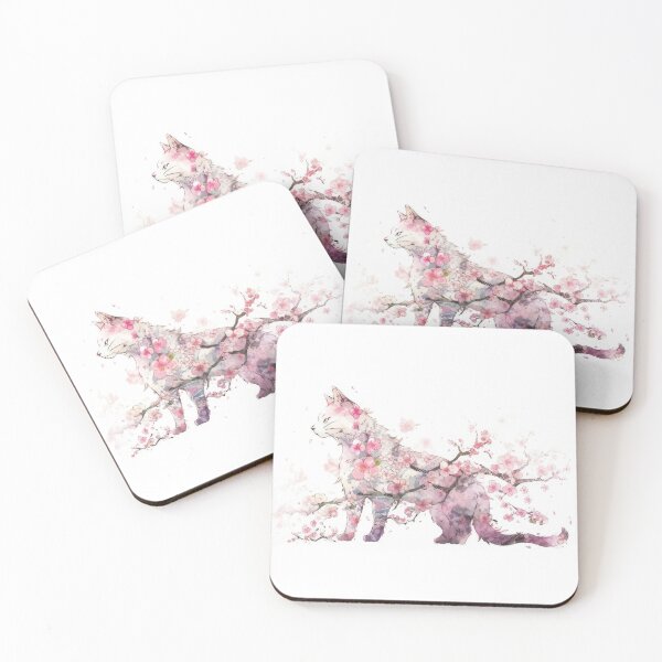 Item preview, Pink Cat Floral Sakura designed and sold by momosstyle.