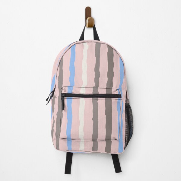 Item preview, Vertical Hand drawn stripes, blue, pink, brown, beige designed and sold by FourAcreFarm.