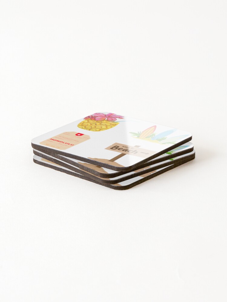 Thumbnail 4 of 5, Coasters (Set of 4), Beachy Pack designed and sold by InfiniteSticker.