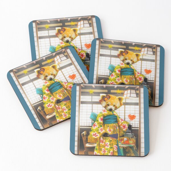 Item preview, Cute Red Panda Wearing a Kimono - "Welcome" designed and sold by Nikki Fortuin Arts & Crafts.
