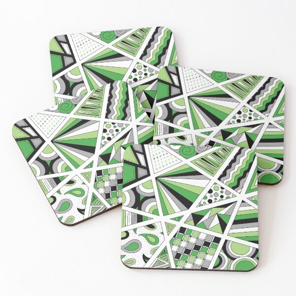 Item preview, Aro Aromantic Pride Zen Doodle Abstract Green designed and sold by JoyfulJen.