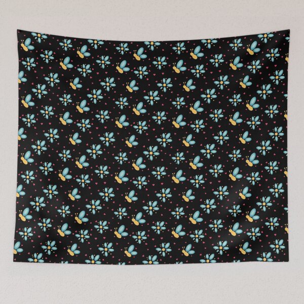 Item preview, Copy of Bee flower and heart on black background designed and sold by Kristaine.