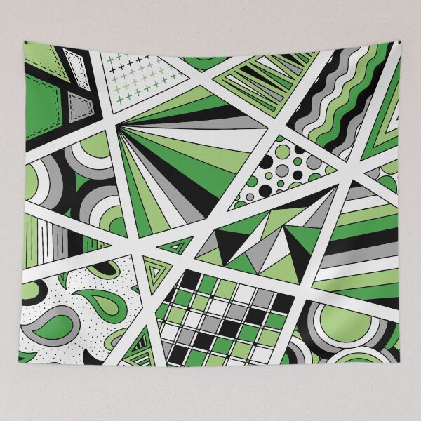 Item preview, Aro Aromantic Pride Zen Doodle Abstract Green designed and sold by JoyfulJen.