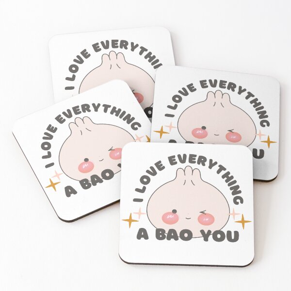 Item preview, I LOVE EVERYTHING A BAO YOU!! Asian inspired funny pun designs~ Sweet Asian Dim Sum Theme, Asian Punny, Funny Cute Sticker designed and sold by HELL0WBELLO.