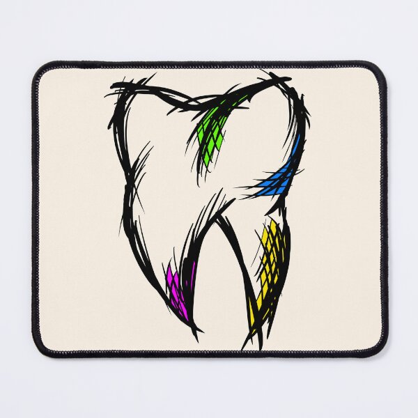 Item preview, Tooth, hand drawn. Colorful Drawing. Dentist Gift Idea designed and sold by funnycolors.