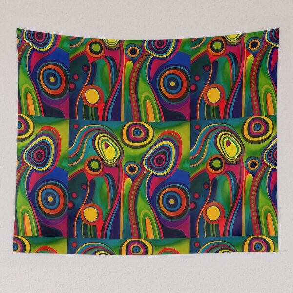Item preview, Vibrant Patterns of the Mind Psychedelic Funky pattern designed and sold by LLdreams.