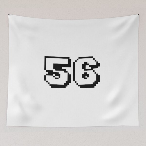 Item preview, 56, fifty-six, white, retro video game, 1 up! designed and sold by Numbers-Art.