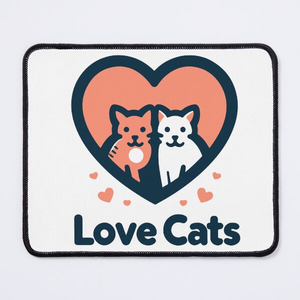 Item preview, "Love Cats - Whimsical Duo in Dark Blue and Pink" designed and sold by StellarValor.
