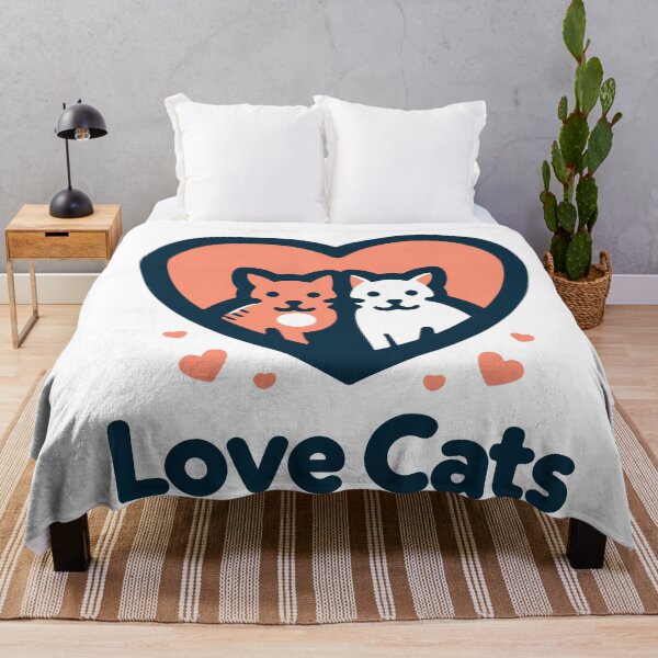 Item preview, "Love Cats - Whimsical Duo in Dark Blue and Pink" designed and sold by StellarValor.