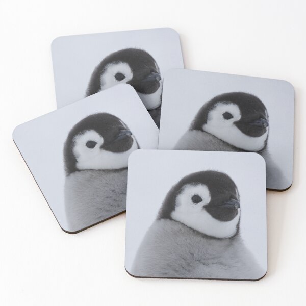 Item preview, Cute Emperor Penguin Chick 1 cropped (Black Background logo)  designed and sold by SBPenguins.