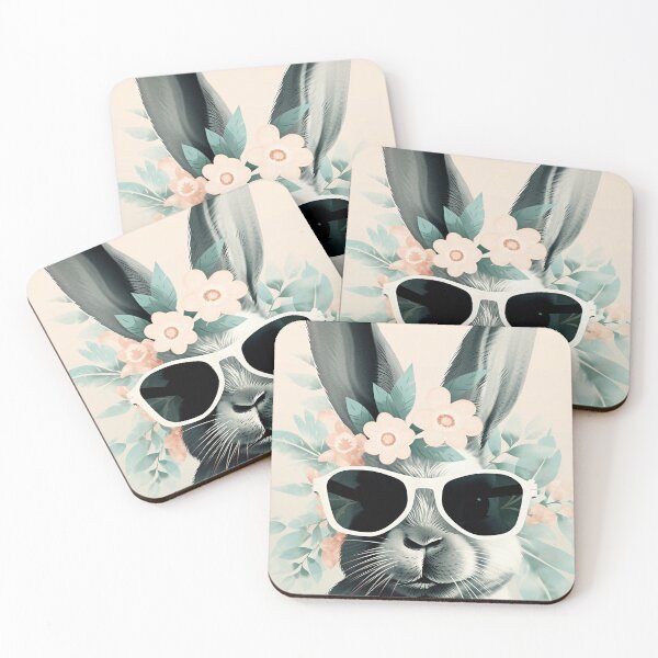 Item preview, Floral She Bunny in Retro Shades designed and sold by EmeraldeaArt.
