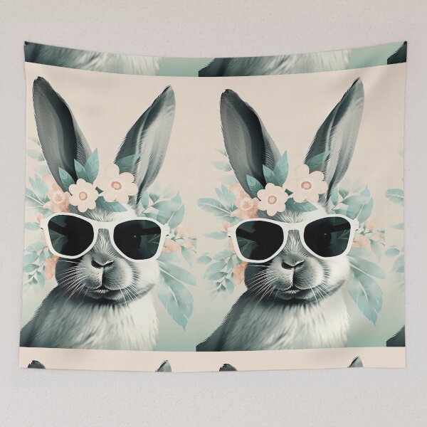 Item preview, Floral She Bunny in Retro Shades designed and sold by EmeraldeaArt.