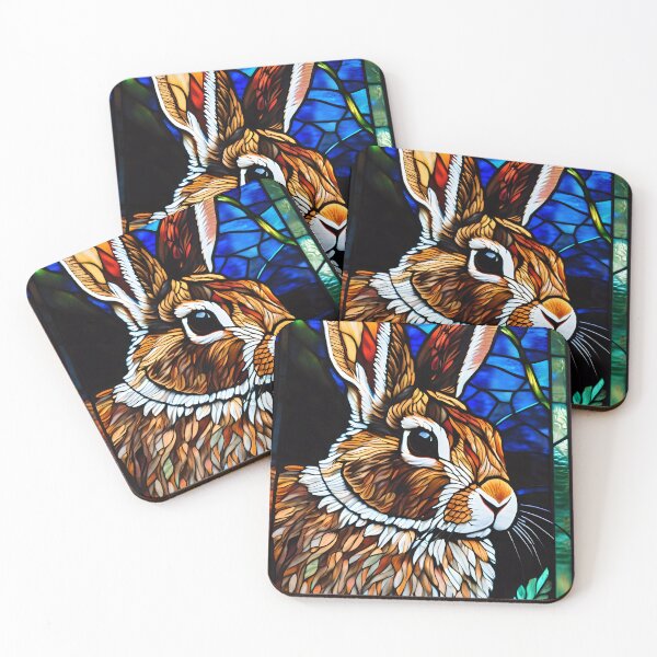 Item preview, Cute Stained Glass Bunny designed and sold by TheArtOfPat.