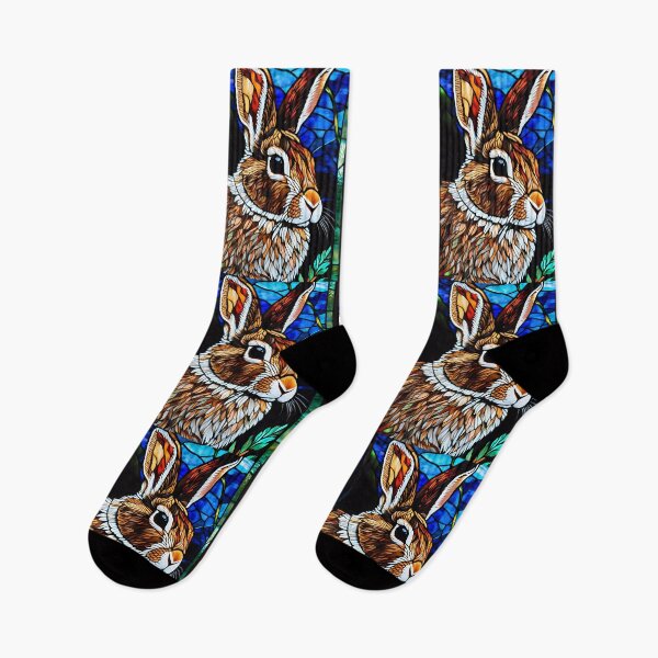 Item preview, Cute Stained Glass Bunny designed and sold by TheArtOfPat.