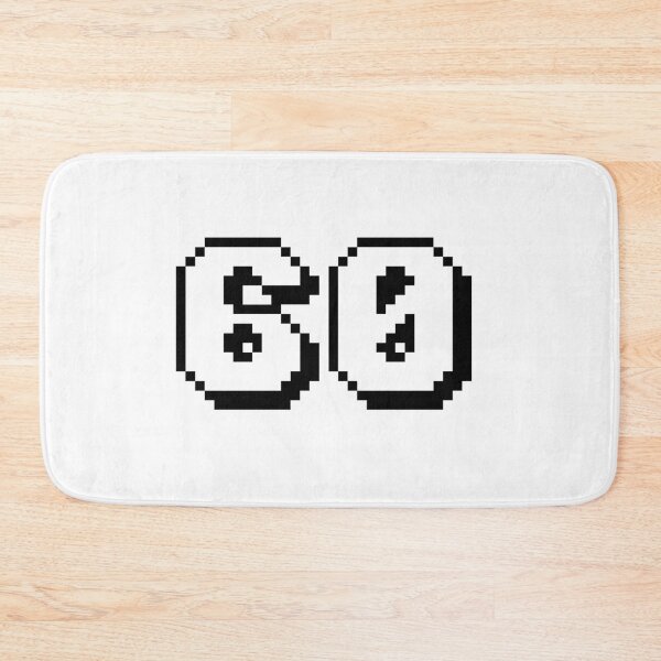 Item preview, 60, sixty, white, retro video game, 1 up! designed and sold by Numbers-Art.