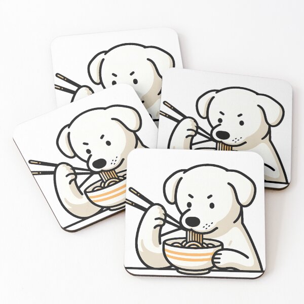 Item preview, Funny Kawaii Dog Eating Ramen for Ramen Noodles fans designed and sold by Glitch Core.
