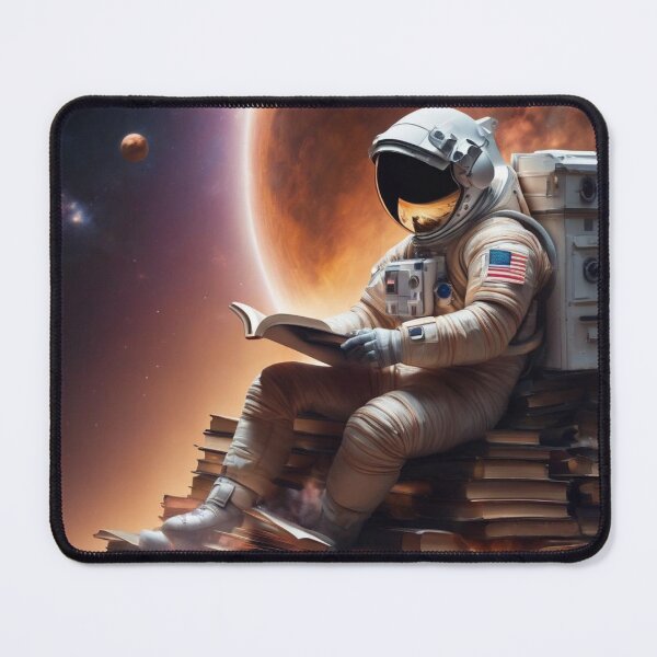 Item preview, Astronaut in space reading book designed and sold by biscuitArts.