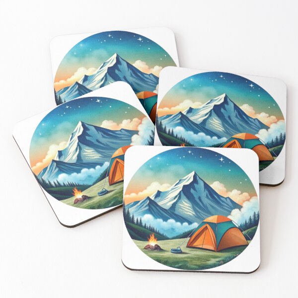 Item preview, Camping lovers traveling with tent and campfire designed and sold by azaelbay7.