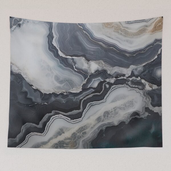 Item preview, Abstract Art Agate Stone Black Dark Grey Design designed and sold by fluffstuffgifts.