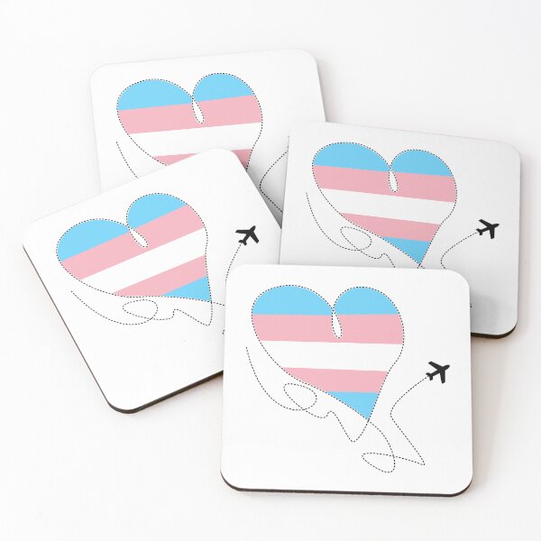 Item preview, Heart Flight Path Trans Flag designed and sold by queerspacestuff.