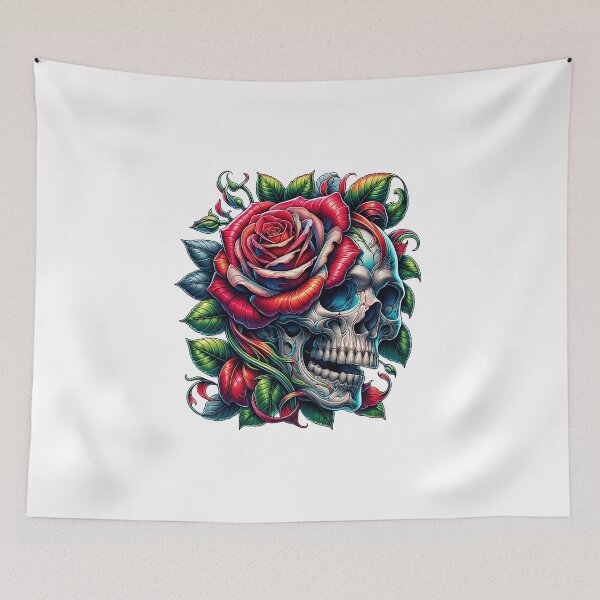 Item preview, Eternal Beauty Skull and Rose designed and sold by cybersilverhand.