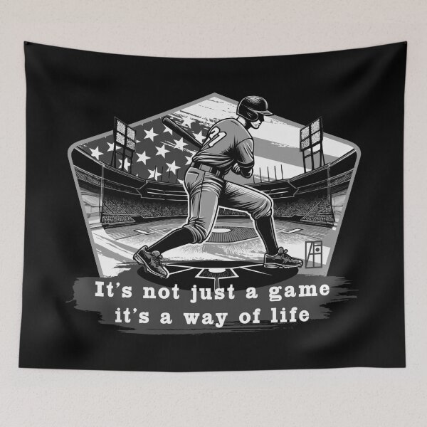 Item preview, USA - American BASEBALL - It's not just a game, it's a way of life - bw designed and sold by ArtProjectShop.